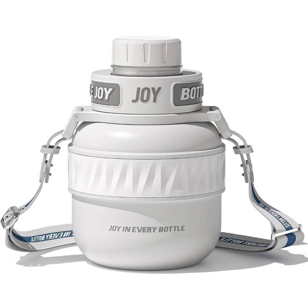 Stainless-Steel Water Bottle 16oz Leakproof Lid Double Insulated Gray